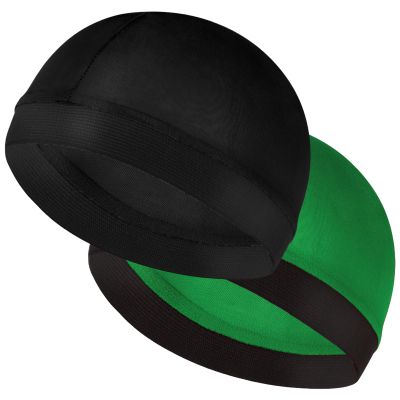 Molain Durags Bonnet 2 PCS Satin Turban Wave Cap Adjustable Night Grip Loc Turban Scrub Caps Skull Beanies Bandana Hat Hair Cover Head Band Tie Wrap Lined Dreadlock Sleeping Sleep Scarf(Black/Green)