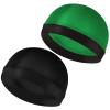 Molain Durags Bonnet 2 PCS Satin Turban Wave Cap Adjustable Night Grip Loc Turban Scrub Caps Skull Beanies Bandana Hat Hair Cover Head Band Tie Wrap Lined Dreadlock Sleeping Sleep Scarf(Black/Green) view 2