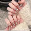 ZIIVIEVS Pearl handmade powder blusher cat's eye high sense short nail can be disassembled 10PCS (Size : S, Color : 24681) view 2