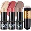 Lezero 3Pcs Contour Stick Makeup Kit, Shades with Matte Finish Highlighter, Blush and Bronzer Stick for Sculpt the Face and All Skin Type, Long Lasting, Smooth, Non-greasy, #1 NEUTRAL view 1