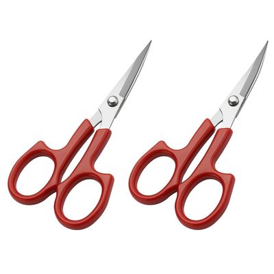 Hemoton 2Pcs Stainless Steel Eyebrow Scissors Set Curved and Straight Blades Precision Eyebrow Hair Trimmer Grooming Tool for Facial Hair and Brow Shaping