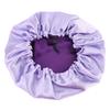 Women Satin Sleeping Hat Adjustable Double Layer Purple Sleep Cap view 2