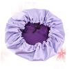 Women Satin Sleeping Hat Adjustable Double Layer Purple Sleep Cap view 3