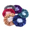 Women Satin Sleeping Hat Adjustable Double Layer Purple Sleep Cap view 4
