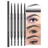 5 Pcs Waterproof Dual-Sided Fine Tip Eye Brow Pencils Pack,Ultra-Fine Mechanical Precise Pencil,Draws Tiny Brow Hairs, Defines, Fills Eyebrows, Shapes, Contours, Combs,1mm Pen Point(Pack of 5)-Gray view 1