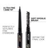5 Pcs Waterproof Dual-Sided Fine Tip Eye Brow Pencils Pack,Ultra-Fine Mechanical Precise Pencil,Draws Tiny Brow Hairs, Defines, Fills Eyebrows, Shapes, Contours, Combs,1mm Pen Point(Pack of 5)-Gray view 3