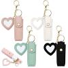 Arvintas 4 PACK PU Leather Potable Chapstick Holder Key Chain Bulk with Mirror, Lipstick Keychain, Lip Balm Organizer Holder Lipstick Travel Makeup Storage Case for Women Girls (Style 1) view 1