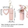 Arvintas 4 PACK PU Leather Potable Chapstick Holder Key Chain Bulk with Mirror, Lipstick Keychain, Lip Balm Organizer Holder Lipstick Travel Makeup Storage Case for Women Girls (Style 1) view 2