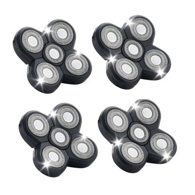 4PCS Shaver Replacement Blades,5 Head Shaver Heads for Bald Men,Head and Face Electric Razor Shaver Head