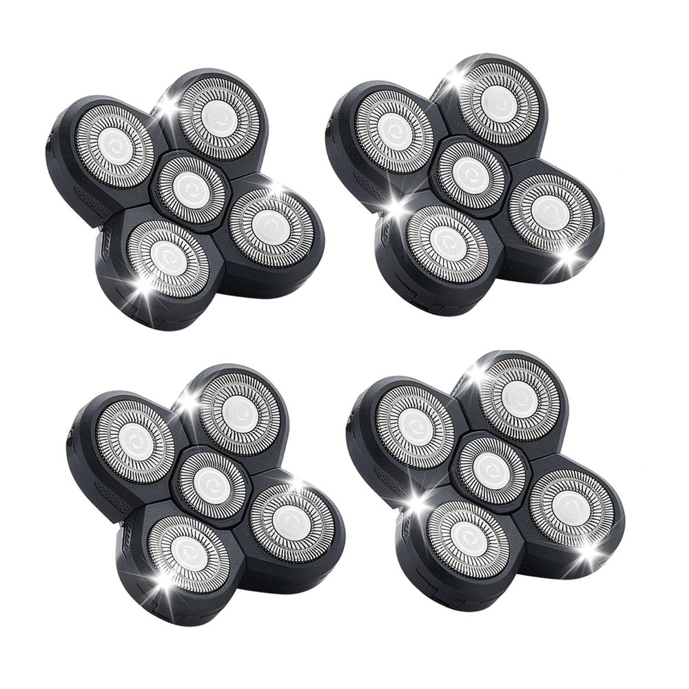 4PCS Shaver Replacement Blades,5 Head Shaver Heads for Bald Men,Head and Face Electric Razor Shaver Head