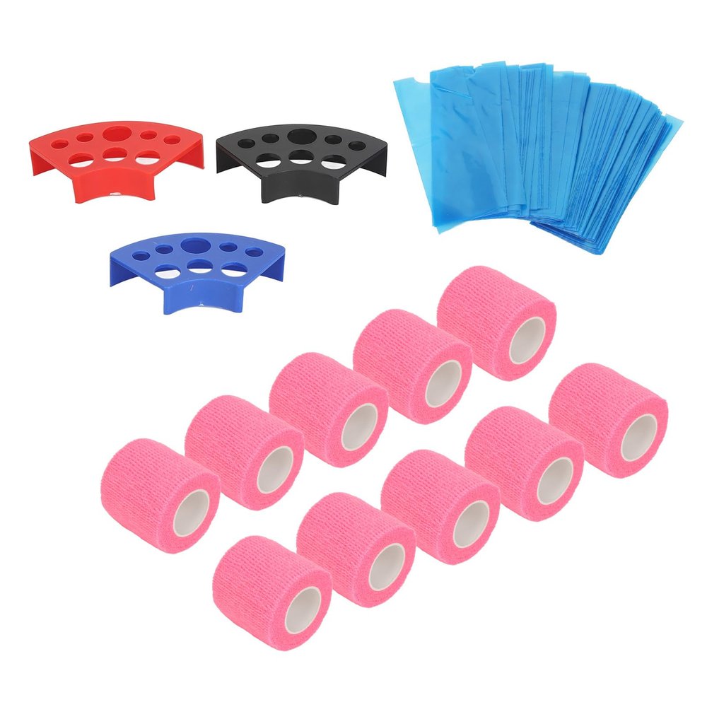 200 Blue Pen Covers + 10 Grip Tapes for Slip Proof Grip, Your Pen ()