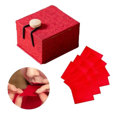 1 Box/12Pcs Chinese Lipstick Paper, Red Ancient Makeup Rouge Lipstick Paper for Women