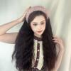 Remanbo Wave Half-hood Hair Band Long Wigs Half Wigs Synthetic Woven Wigsfor Woman Natural Wigs (Yellow headband,Black) view 2