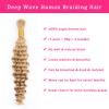 Human Braiding Hair for Boho Braids Honey Blonde Deep Wave Bulk Human Hair for Braiding 14 Inch 1 Bundle 50G #27 Wet and Wavy Curly Human Hair Braiding Hair Extensions No Weft Bundles for Braiding view 3