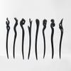8 wooden hair Pins Women's hair chopsticks Chinese Handmade Hair Pins Women's Hair Pins Decoration (Black) view 4