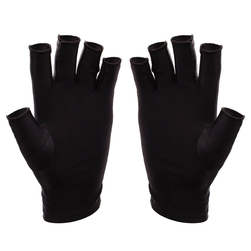 SUNUV LED Gloves for Gel Nails, Professional UPF 50+ Anti UV Gloves for Gel Nail Lamp, Nail Techs Black