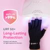 SUNUV LED Gloves for Gel Nails, Professional UPF 50+ Anti UV Gloves for Gel Nail Lamp, Nail Techs Black view 2