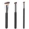 Foundation Conceal Brush Set, 3 PCS Angled Synthetic Brush for Blending Setting Buffing with Liquid, Cream and Powder Cosmetic (Black) view 1