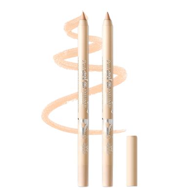 AIUEO Nude Eyeliner 2PCS Gel Eyeliner Pencil Long-lasting Waterproof Smooth Eye Liner Pencils Eye Makeup,delineador de ojos contra el agua -03 Nude