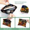 2 Pcs Pocket Cosmetic Bag, Flowers Sunflower Raccoon Self-Closing Shrapnel Makeup Bag No Zipper Small Makeup Pouch for Mini Travel Storage for Cosmetics Headphones Jewelry Organizer view 3