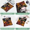 2 Pcs Pocket Cosmetic Bag, Flowers Sunflower Raccoon Self-Closing Shrapnel Makeup Bag No Zipper Small Makeup Pouch for Mini Travel Storage for Cosmetics Headphones Jewelry Organizer view 4