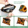 2 Pcs Pocket Cosmetic Bag, Spring Sunflower Butterflies Dog Self-Closing Shrapnel Makeup Bag No Zipper Small Makeup Pouch for Mini Travel Storage for Cosmetics Headphones Jewelry Organizer view 3