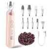 Professional Manicure Pedicure Kit, Cordless Electric Nail File Set, Rechargeable Pedicure Tools for feet, 5 Speeds Hand Foot Care Nail Drill for Thick Nail Toenail Cuticle Women Men Baby Pets-Rose view 1