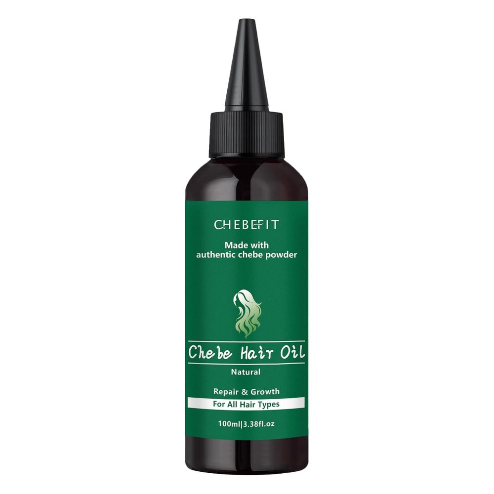 Chebefit Hair Growth Oil with Authentic Chebe Powder from Chad - Organic African Scalp Oil for All Hair Types, 3.38 Oz