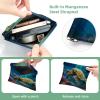 2 Pcs Pocket Cosmetic Bag, Sea Turtle Sea Water Self-Closing Shrapnel Makeup Bag No Zipper Small Makeup Pouch for Mini Travel Storage for Cosmetics Headphones Jewelry Organizer view 3