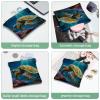 2 Pcs Pocket Cosmetic Bag, Sea Turtle Sea Water Self-Closing Shrapnel Makeup Bag No Zipper Small Makeup Pouch for Mini Travel Storage for Cosmetics Headphones Jewelry Organizer view 4