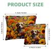 2 Pcs Pocket Cosmetic Bag, Dog Among Sunflower Butterflies Self-Closing Shrapnel Makeup Bag No Zipper Small Makeup Pouch for Mini Travel Storage for Cosmetics Headphones Jewelry Organizer view 2