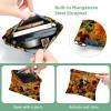 2 Pcs Pocket Cosmetic Bag, Dog Among Sunflower Butterflies Self-Closing Shrapnel Makeup Bag No Zipper Small Makeup Pouch for Mini Travel Storage for Cosmetics Headphones Jewelry Organizer view 3