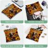 2 Pcs Pocket Cosmetic Bag, Dog Among Sunflower Butterflies Self-Closing Shrapnel Makeup Bag No Zipper Small Makeup Pouch for Mini Travel Storage for Cosmetics Headphones Jewelry Organizer view 4