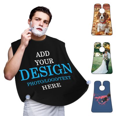 buxvhre Custom Beard Bib Apron Personalized Beard Hair Catcher Add Customized Photo Picture Text Waterproof Beard Shave Cape for Shaving Trimming for Father's Day Gift