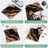 2 Pcs Pocket Cosmetic Bag, Black Golden Marble Print Self-Closing Shrapnel Makeup Bag No Zipper Small Makeup Pouch for Mini Travel Storage for Cosmetics Headphones Jewelry Organizer view 4