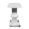 Beauty Salon Trolley Cart, Aluminum Alloy Beauty Machine Storage Shelf Universal Wheel Mobile Trolley Stand, Beauty Instrument Tray Rolling Cart for Hairdressers Restaurants Laboratories (White) view 1