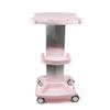 Beauty Salon Trolley Cart, Aluminum Alloy Beauty Machine Storage Shelf Universal Wheel Mobile Trolley Stand, Beauty Instrument Tray Rolling Cart for Hairdressers Restaurants, Laboratories (Pink) view 2