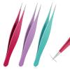 3 Pcs Point Tweezers Ingrown Hair Tweezers Precision Nose Needle Point Tip Tweezers Fine Point Tip Ingrown Hair Stainless Steel Blackhead Remover for Facial Hair Eyebrow Remover view 1