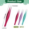 3 Pcs Point Tweezers Ingrown Hair Tweezers Precision Nose Needle Point Tip Tweezers Fine Point Tip Ingrown Hair Stainless Steel Blackhead Remover for Facial Hair Eyebrow Remover view 2