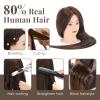 28" Mannequin Head with 80% Real Hair,Cosmetology Manikin Practice Doll Head,Braiding Head with Tripod Stand with Table Clamp + DIY Hair Styling Set #4 view 2
