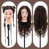 28" Mannequin Head with 80% Real Hair,Cosmetology Manikin Practice Doll Head,Braiding Head with Tripod Stand with Table Clamp + DIY Hair Styling Set #4 view 3