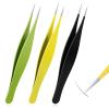 3 Pcs Ingrown Hair Tweezers Needle Point Tweezer Fine SharpTweezers Precision Nose Needle Point Tip Tweezers Stainless Steel Blackhead Remover for Facial Hair Eyebrow Remover view 1