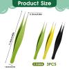 3 Pcs Ingrown Hair Tweezers Needle Point Tweezer Fine SharpTweezers Precision Nose Needle Point Tip Tweezers Stainless Steel Blackhead Remover for Facial Hair Eyebrow Remover view 2