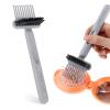 JIEYAO 2-in-1 Comb Cleaning Tool, Hair Brush Cleaner, Mini Hair Brush Remover Rake Comb Cleaning Brush Hair Dirt Remove Instrument for Removing Hairs Dust Dirt Lint Home Salon(Grey), Gray view 1