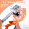 JIEYAO 2-in-1 Comb Cleaning Tool, Hair Brush Cleaner, Mini Hair Brush Remover Rake Comb Cleaning Brush Hair Dirt Remove Instrument for Removing Hairs Dust Dirt Lint Home Salon(Grey), Gray view 2
