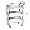 JKSVTF Storage Hand Trucks Kitchen Movable Trolleys 3- Tier Multi Purpose Service Cart Beauty Salon Trolley Rolling Cart (Blue 64 * 44 * 100Cm) view 4