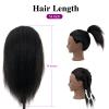Mannequin Head 100% Real Hair,14-16 Braiding Mannequin Head with Stand&Table Clamp,Real Hair Cosmetology Manikin Head with Mannequin Head Stand view 2