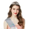 KICOSY 21st Birthday Crown and Sash for Women Girls, Princess Tiara Headpiece for Party Hair Accessories Gifts, Silver view 4