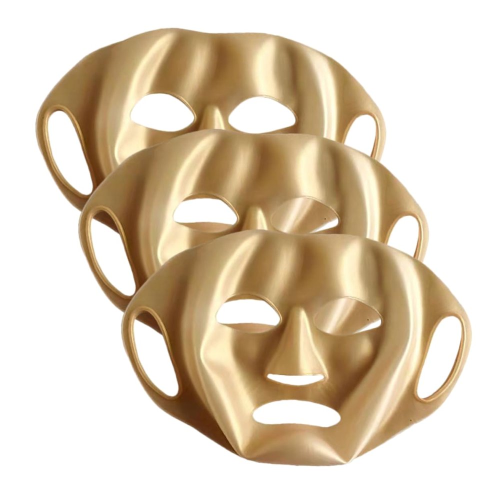 HAKIDZEL 3pcs Reusable Silicone Face Mask Covers Moisturizing Mask Holders for Beauty Treatments Ear- for Comfortable Wear Fashionable Gold to Clean