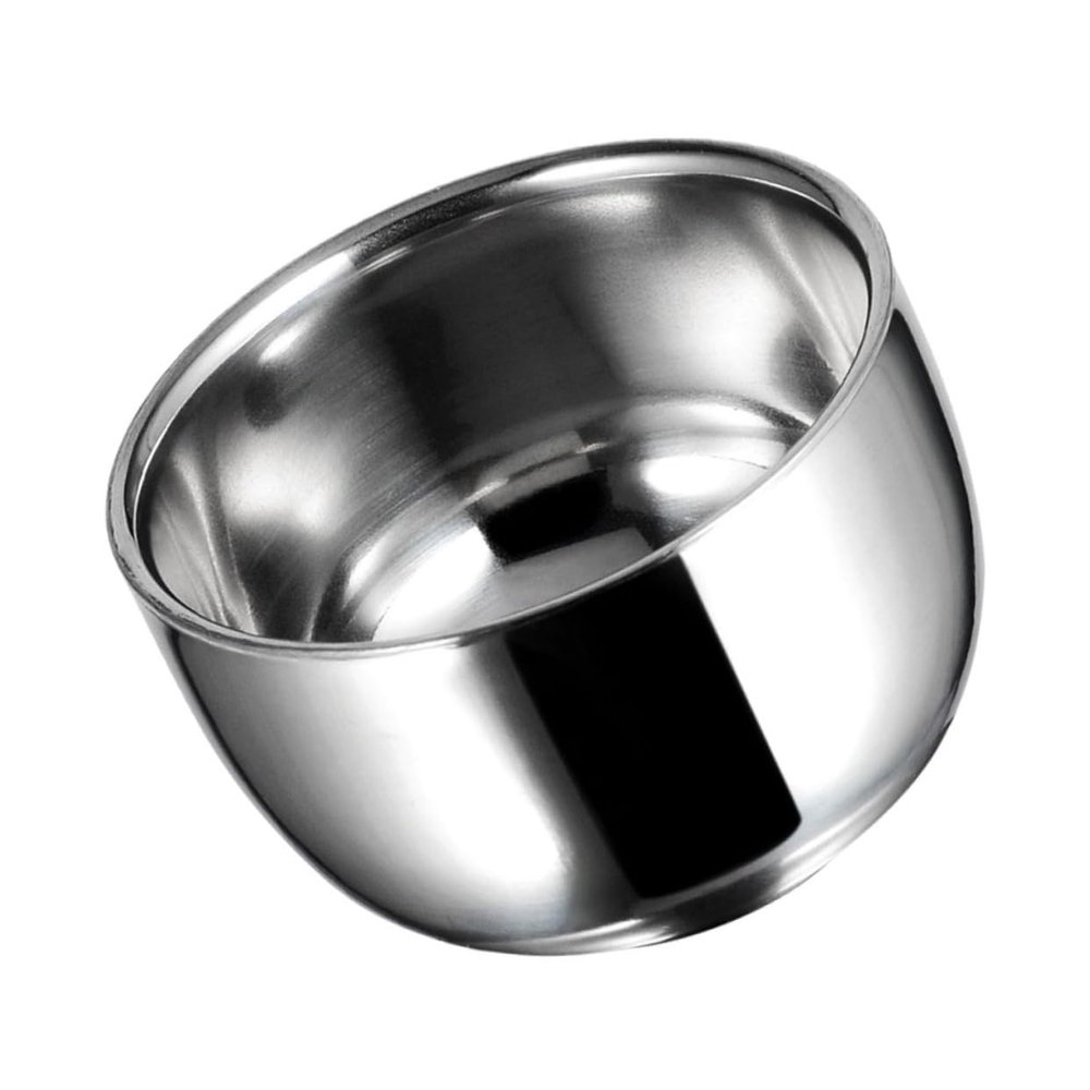 HAKIDZEL 1pc Stainless Steel Shaving Bowl for Men Household Shaving Container and Rustproof Foam Whisking Tool Easy to Clean Beard Bubble Bowl